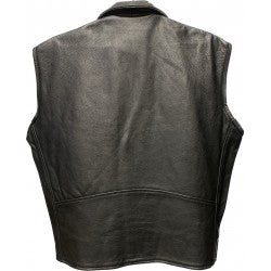 Men's Black Leather Jacket Vest