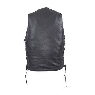 Mens Cowhide Leather Vest With Side Laces