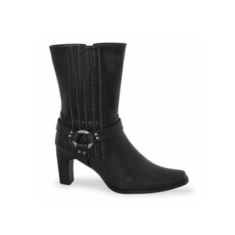 MVB264 Ladies Milwaukee Siren Wide Black Zip Fashion Motorcycle Boot