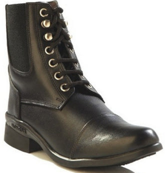 Old West Ladies Black Laced Riding Boots RL9010L