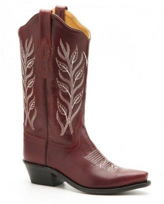 Ladies Red / white Leather boot Old West LF1574