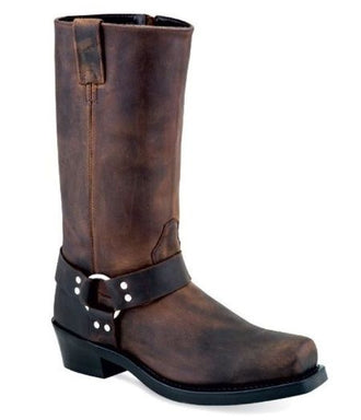 OLD WEST - Men's Brown Harness / Biker-Style Boots - MB-2060