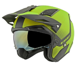 G-MAX HH-65 Full Dressed Half Helmet- Black/Yellow
