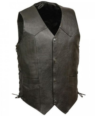Premium Leather VEST with adjustable Laces on side - Buff