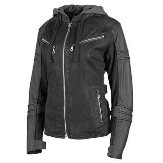 STREET SAVVY™ Leather /Canvas Jacket BLACK