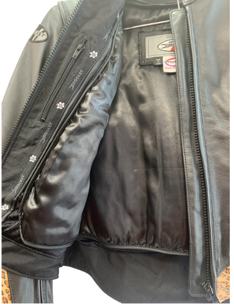 Trixie Leather Jacket LEOPARD PRINT Joe Rocket