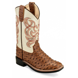 Youth's Western Boot, Leatherette & Imit. Ostrich, by Old West