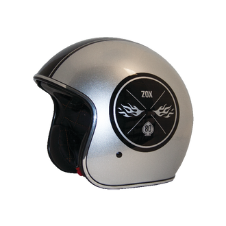 Zox ROUTE 80 VINTAGE Ace Silver Helmet