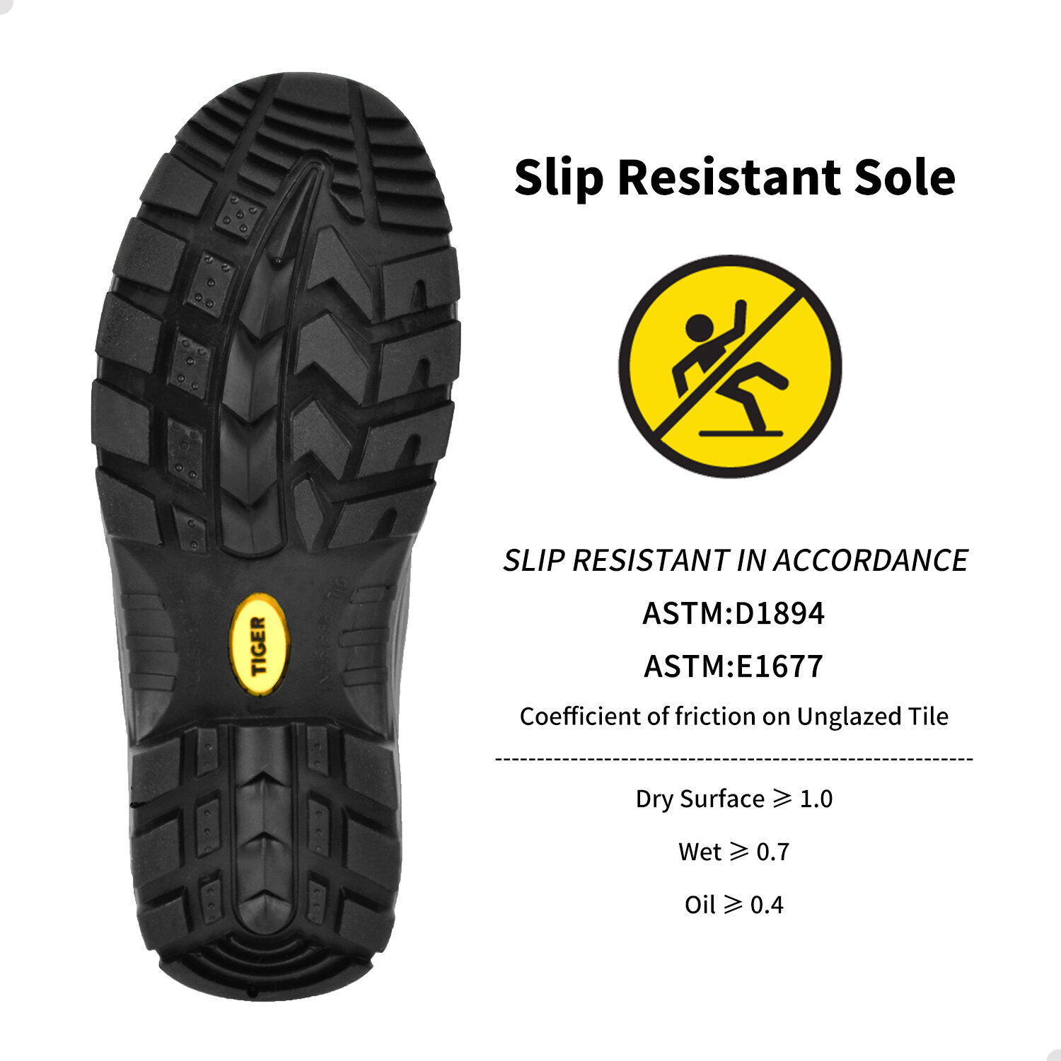Tiger Men's Safety Boots Steel Toe Lightweight CSA Slip On Leather Work ...